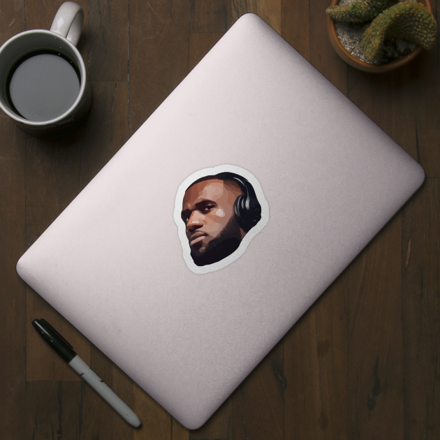 Lebron James Wearing Headset by Playful Creatives